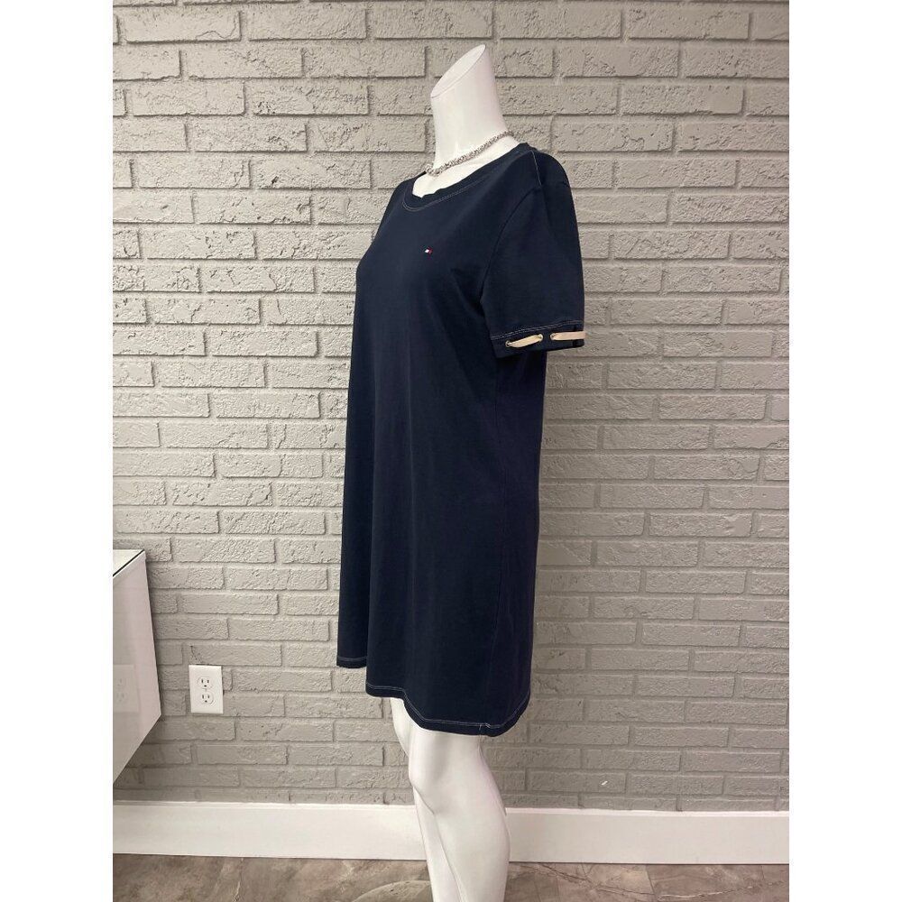 Tommy Hilfiger Women Navy Blue Crew Neck T-Shirt Dress Size M - Picture 3 of 9